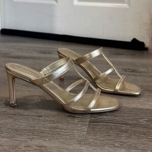 Calvin Klein silver Gold Strappy Heels